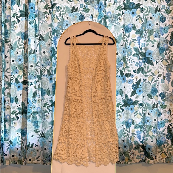Landry Tops - Boho Landry crochet floral cream coverup